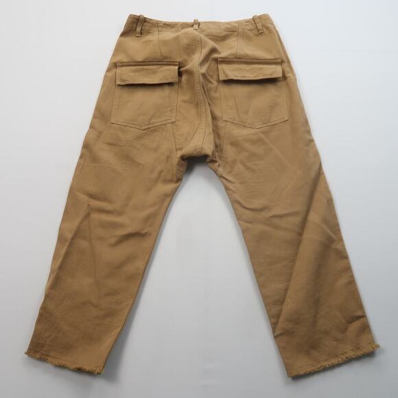 Nili Lotan Luna Linen Blend Pants Size 6 Tan Brown Drop Crotch Baggy Trousers - Picture 4 of 14